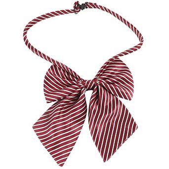 Striped Pre-Tied Uniform Adjustable Bow Tie for Cosplay Costume for Men Women