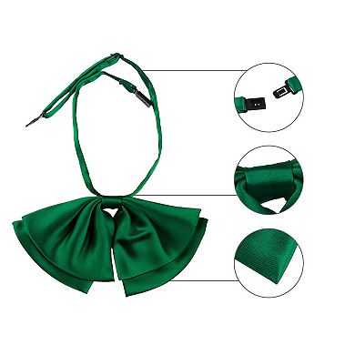 Women's Pre-Tied Neckties Bow Solid Adjustable Casual Uniform Bowtie