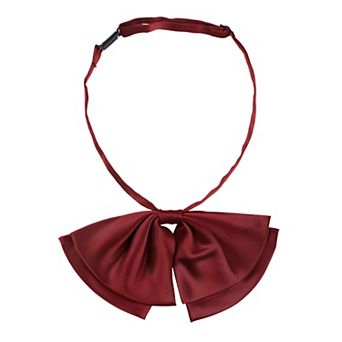 Women's Pre-Tied Neckties Bow Solid Adjustable Casual Uniform Bowtie