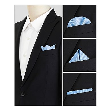Men's Pocket Squares Classic Satin Polka Dots Solid Color Handkerchiefs for Wedding Business