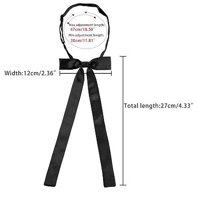 Unisex Pre-Tied Adjustable String Bow Tie with Long Ribbon Solid Color Uniform Bowties