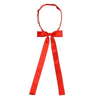 Unisex Pre-Tied Adjustable String Bow Tie with Long Ribbon Solid Color Uniform Bowties