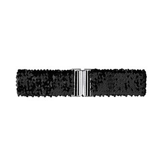 Women's Plus Size Stretchy Waist Belts Metal Interlock Buckles Sequins Decor Belts for Dresses