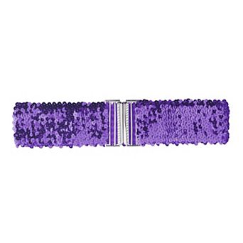 Women's Plus Size Stretchy Waist Belts Metal Interlock Buckles Sequins Decor Belts for Dresses