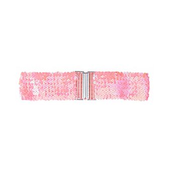 Women's Plus Size Stretchy Waist Belts Metal Interlock Buckles Sequins Decor Belts for Dresses