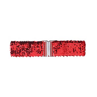 Women's Plus Size Stretchy Waist Belts Metal Interlock Buckles Sequins Decor Belts for Dresses