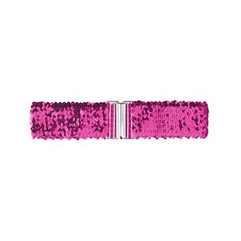 Women's Plus Size Stretchy Waist Belts Metal Interlock Buckles Sequins Decor Belts for Dresses