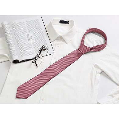 Men's Solid Color Self-tied Stripes Textured Wide Tie Neck Wedding Formal Ties