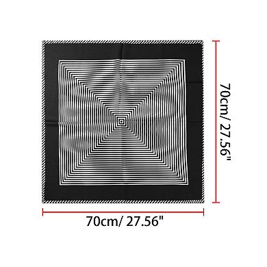 Women's Stripe Print Square Scarves Kerchief Neck Scarf Neckerchief Headband