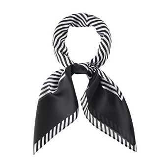 Women's Stripe Print Square Scarves Kerchief Neck Scarf Neckerchief Headband