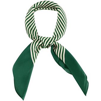Women's Stripe Print Square Scarves Kerchief Neck Scarf Neckerchief Headband
