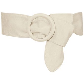 Ladies Solid Wide Waist Belt Vintage Round Buckle Obi Cinch Waistband for Dress