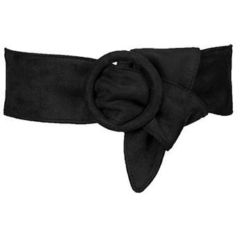 Ladies Solid Wide Waist Belt Vintage Round Buckle Obi Cinch Waistband for Dress