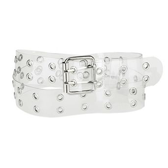 Women's Clear Waist Belts Plus Size Grommet Transparent Pin Buckle Belt for Jeans Dresses Shorts
