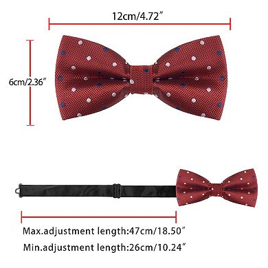 Men's Pre-Tied Adjustable Polka Dots Neck Ties Tuxedo Work Party Prom Bowtie