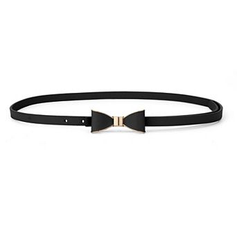 Extra-Skinny Waist Belt Metal Bow-knot No Buckle Thin Belt for Women