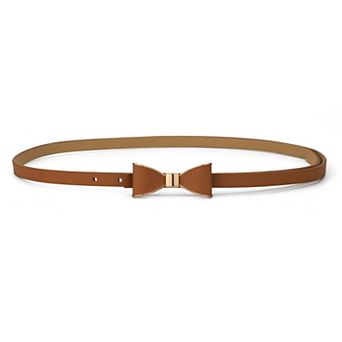 Extra-Skinny Waist Belt Metal Bow-knot No Buckle Thin Belt for Women