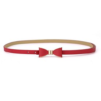 Extra-Skinny Waist Belt Metal Bow-knot No Buckle Thin Belt for Women