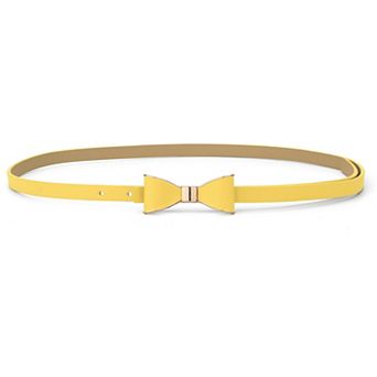 Extra-Skinny Waist Belt Metal Bow-knot No Buckle Thin Belt for Women