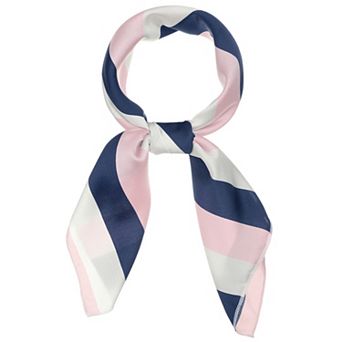 Women's Stripe Print Square Scarves Kerchief Neck Head Scarf Neckerchief Headband