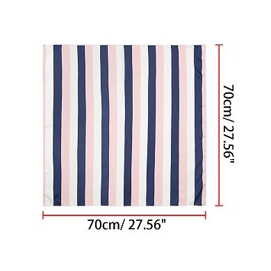 Women's Stripe Print Square Scarves Kerchief Neck Head Scarf Neckerchief Headband