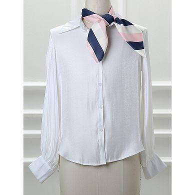 Women's Stripe Print Square Scarves Kerchief Neck Head Scarf Neckerchief Headband