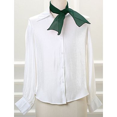 Women's Transparent Skinny Organza Scarf Solid Color Lightweight Neckerchief