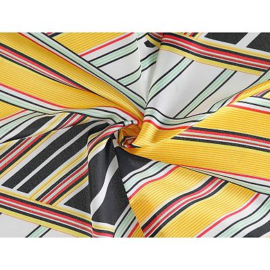 Women's Small Stripe Print Square Neck Wrap Scarves Head Scarf Kerchief Neckerchief