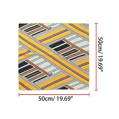 Women's Small Stripe Print Square Neck Wrap Scarves Head Scarf Kerchief Neckerchief