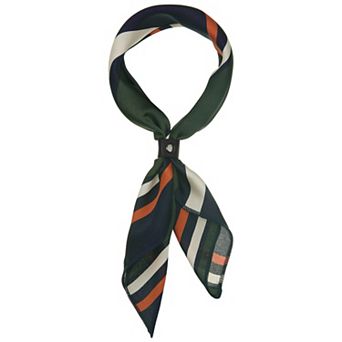 Women's Small Stripe Print Square Neck Wrap Scarves Head Scarf Kerchief Neckerchief