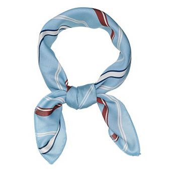Women's Small Stripe Print Square Neck Wrap Scarves Head Scarf Kerchief Neckerchief