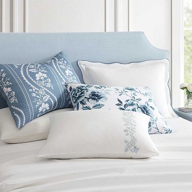 Martha Stewart Garden Path Embroidery Duvet Cover Set with Shams
