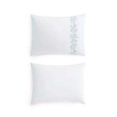 Martha Stewart Garden Path Embroidery Duvet Cover Set with Shams