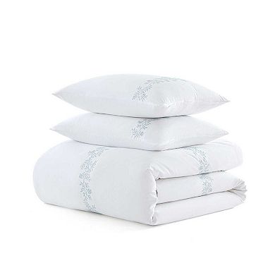 Martha Stewart Garden Path Embroidery Duvet Cover Set with Shams