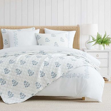 Martha Stewart Garden Path Embroidery Duvet Cover Set with Shams