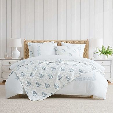 Martha Stewart Garden Path Embroidery Duvet Cover Set with Shams