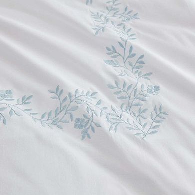Martha Stewart Garden Path Embroidery Duvet Cover Set with Shams