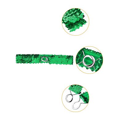 Women's Plus Size Stretchy Skinny Waist Belts Shiny Sequins Decor Elastic Belts for Dresses