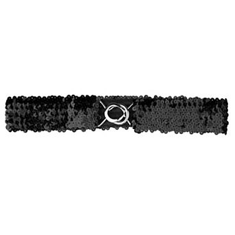 Women's Plus Size Stretchy Skinny Waist Belts Shiny Sequins Decor Elastic Belts for Dresses