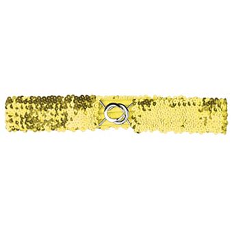 Women's Plus Size Stretchy Skinny Waist Belts Shiny Sequins Decor Elastic Belts for Dresses