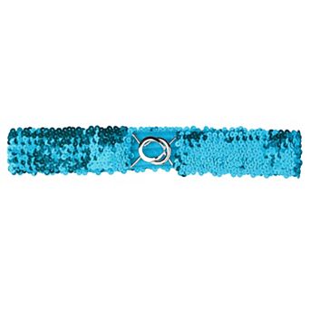 Women's Plus Size Stretchy Skinny Waist Belts Shiny Sequins Decor Elastic Belts for Dresses
