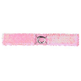 Women's Plus Size Stretchy Skinny Waist Belts Shiny Sequins Decor Elastic Belts for Dresses