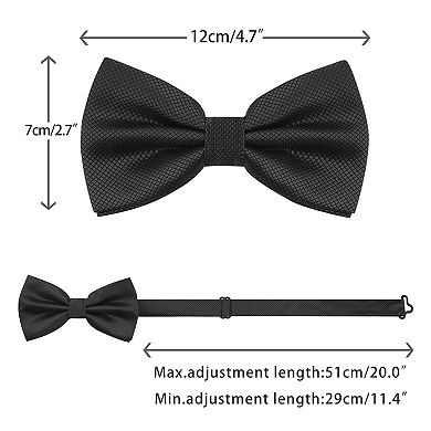 Men's Textured Adjustable Strap Elegant Solid Classic Pre-tied Bow Tie for Wedding Formal