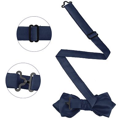 Men's Diamond Pointed Bowties Pre-tied Solid Bow Ties for Formal Wedding