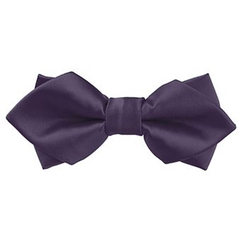 Men's Diamond Pointed Bowties Pre-tied Solid Bow Ties for Formal Wedding