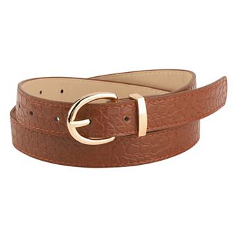 Embossed Belts Leather Waist Alloy Pin Buckle Belt for Women
