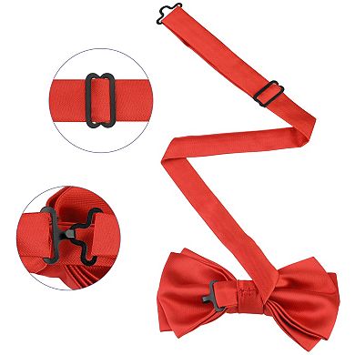 Men's Bow Tie Adjustable Pre-Tied Bowties Layered Solid Bow Ties for Men Wedding