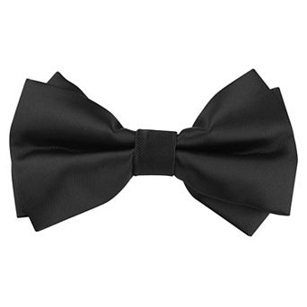 Men's Bow Tie Adjustable Pre-Tied Bowties Layered Solid Bow Ties for Men Wedding
