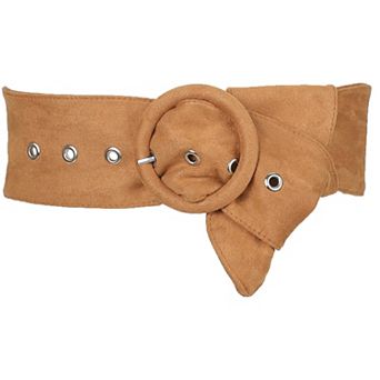 Ladies Wide Waist Belt Vintage Round Buckle Obi Cinch Wide Waistband Belts for Dress