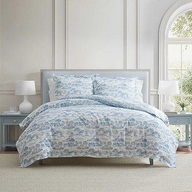 Martha Stewart Farmhouse Toile Comforter Set with Shams